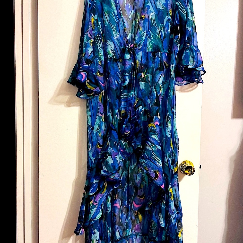 ASOS Peacock Print, Ruffle, Pool, Beach, Maternity Swim CoverUp